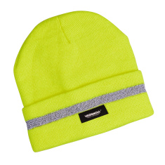 Winterstrickmütze mit reflektierendem Streifen - Gelb